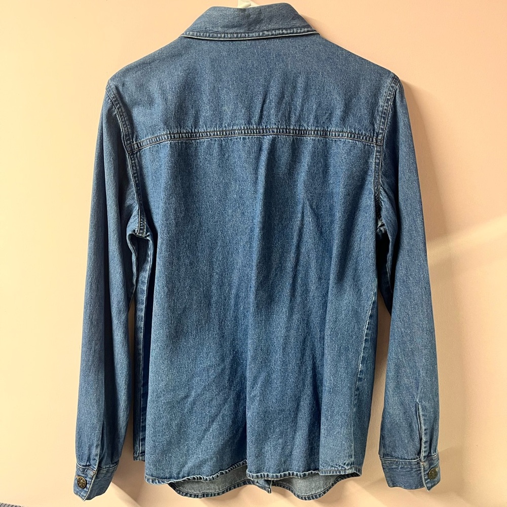 Ladies Embroidered Denim Shirt - Blue - Picture 3 of 8